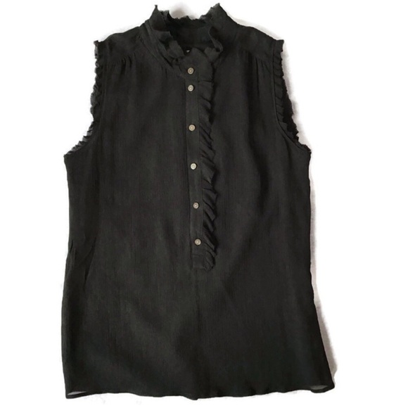 NWT J.CREW ‘Natasha Silk Ruffle Sleeveless Blouse’ 100% Silk Top Size 8 - Picture 1 of 13